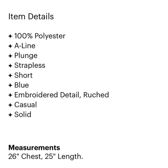 Anthropologie Vintage Y2K Staring at Stars Blue Strapless Smocked Mini Dress S - Picture 3 of 8